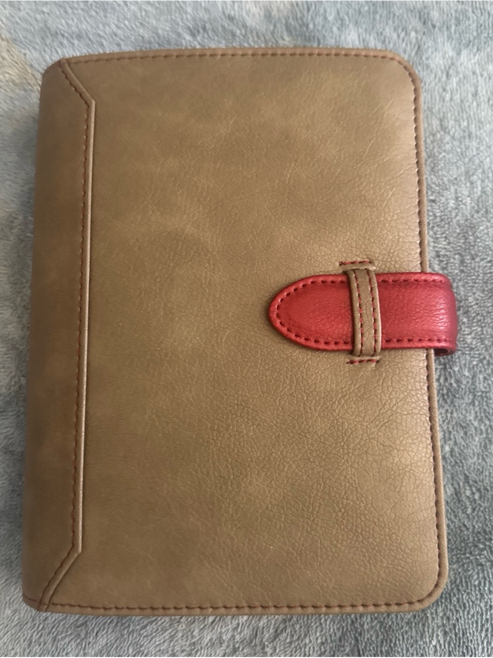 Gray Leather Appointment Book Planner Daily Journal Address 5"x 8” Zipper Pouch